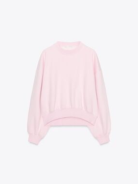 Zara Basic Plush Sweatshirt in Pink